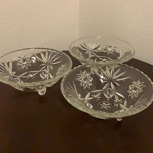 Set of three candy,dip,food bowls